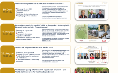 Veranstaltungen Holzbaucluster Sommer 2026