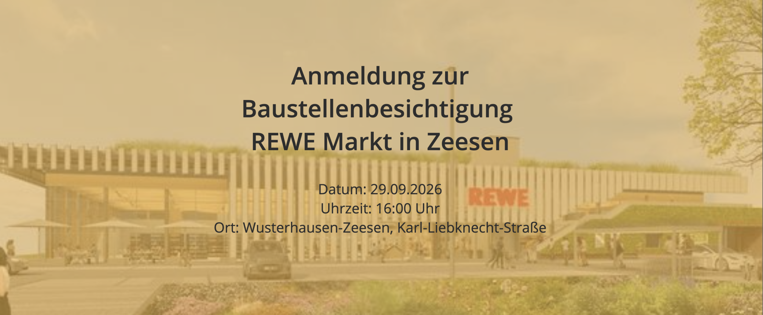 Baustellenbesichtigung in Zeesen: REWE Green Building in Holz und mit Sportdach